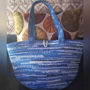 Denim Quilted Handmade Beach Tote/ Bag